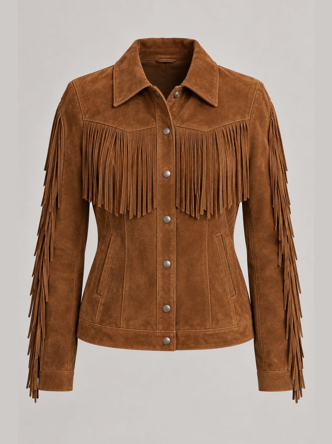 Classic Fringe Suede Jacket — wholesale and private label by SAIREX Global (design render)